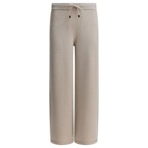 DRUMOHR Women's Wide Leg Knit Pants Women Beige